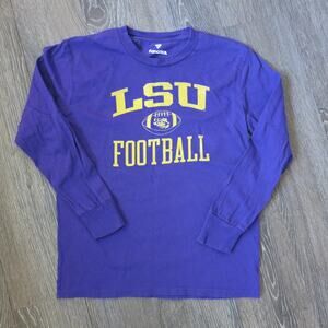 LSU LOUISIANA TIGERS  FOOTBALL Top Youth Size M Long Sleeve Logo Purple